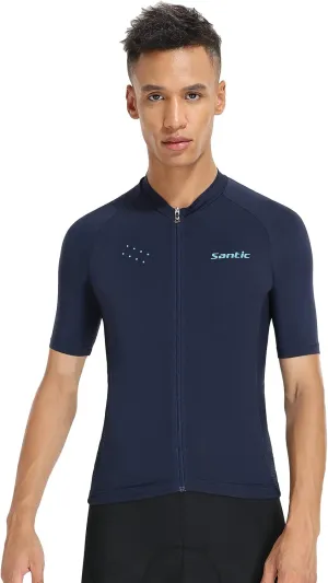 Santic Men’s Cycling Jersey Short Sleeve Bike Shirts for Men Bicycle Jacket with Pockets Breathable & Quick Dry Yorkson