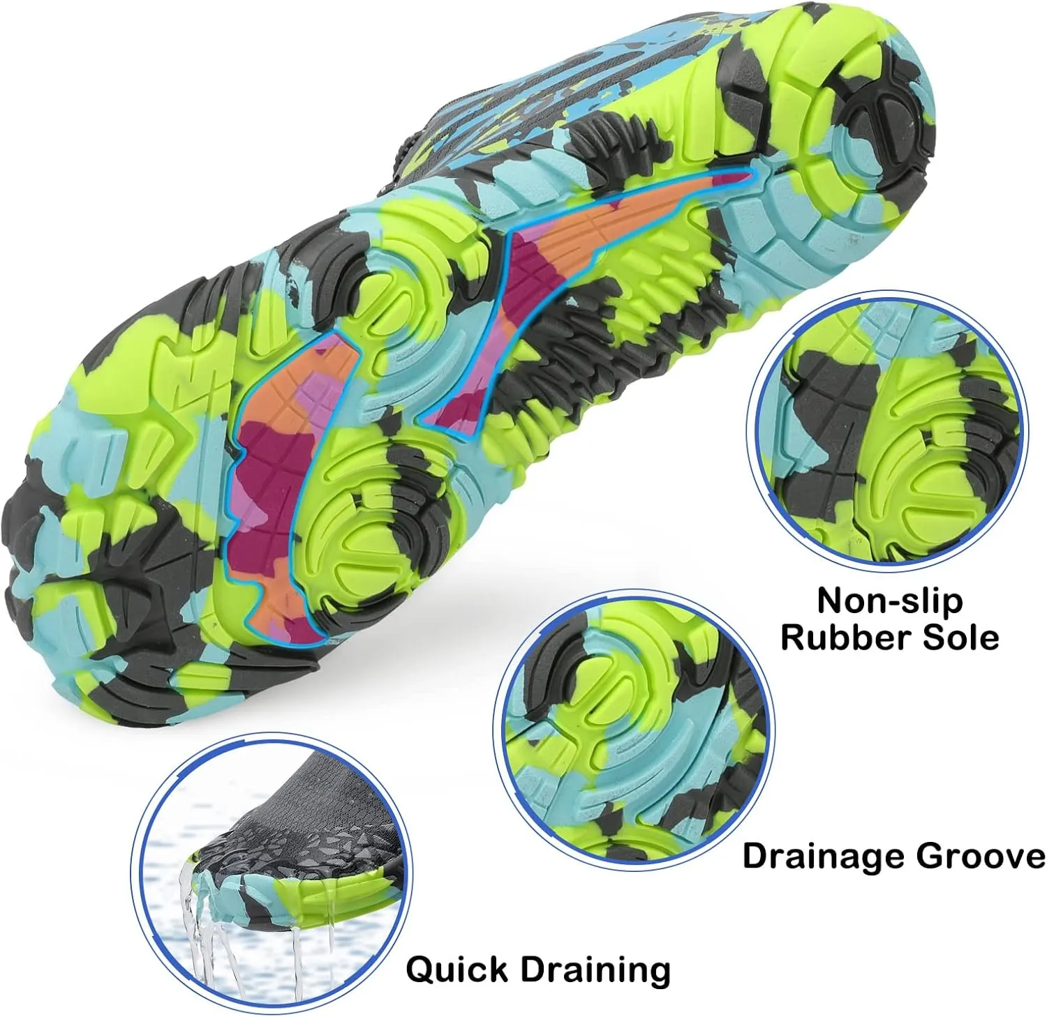 Scurtain Unisex Mens Womens Athletic Hiking Water Shoes Quick Dry Barefoot Aqua Shoes Swim Shoes Beach Shoes with Drainage