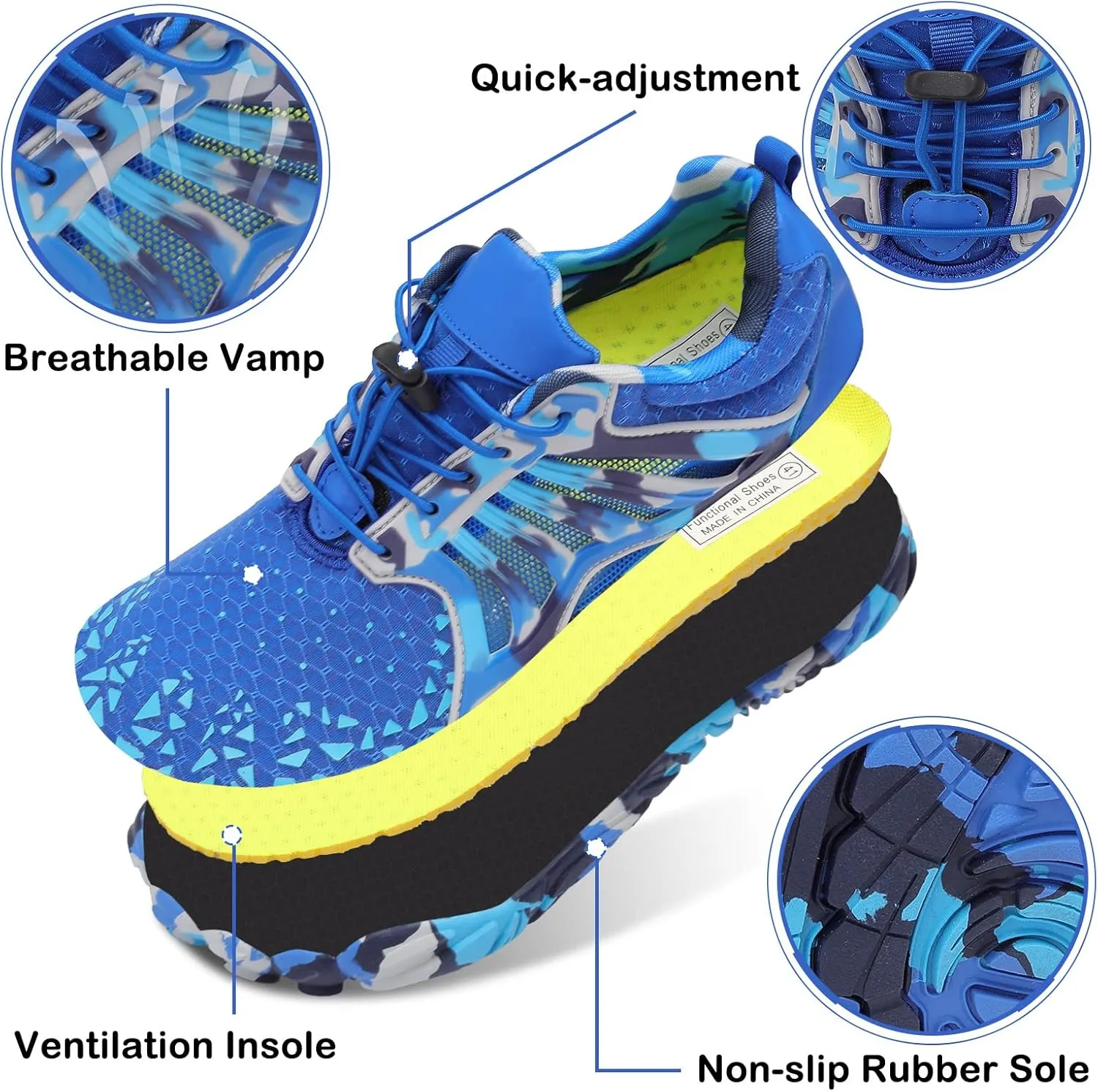 Scurtain Unisex Mens Womens Athletic Hiking Water Shoes Quick Dry Barefoot Aqua Shoes Swim Shoes Beach Shoes with Drainage