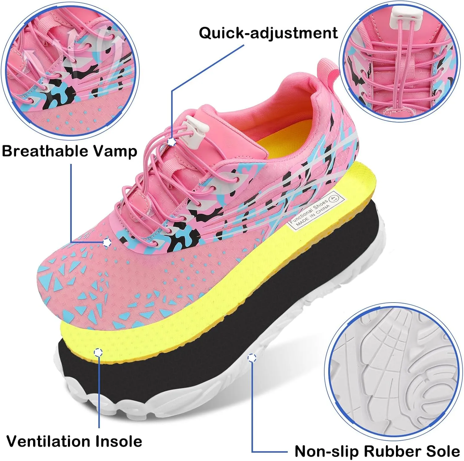 Scurtain Unisex Mens Womens Athletic Hiking Water Shoes Quick Dry Barefoot Aqua Shoes Swim Shoes Beach Shoes with Drainage