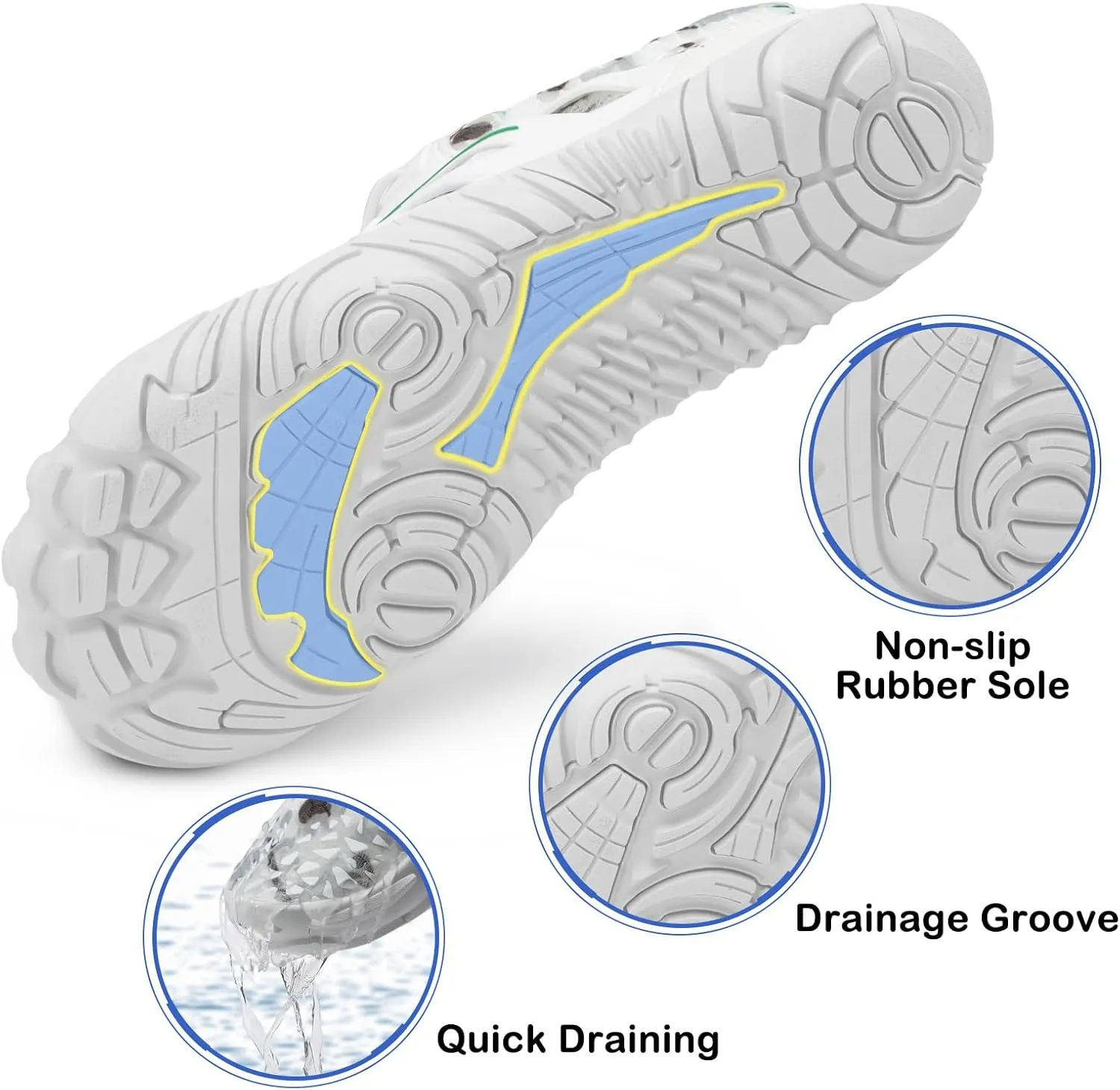 Scurtain Unisex Mens Womens Athletic Hiking Water Shoes Quick Dry Barefoot Aqua Shoes Swim Shoes Beach Shoes with Drainage