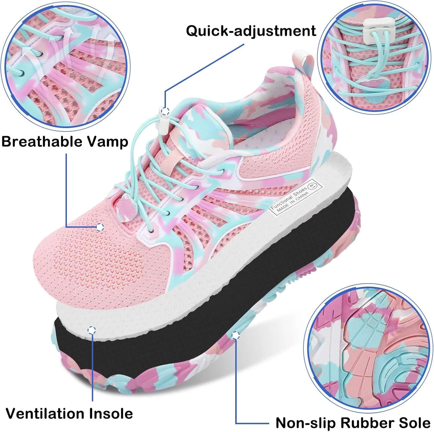 Scurtain Unisex Mens Womens Athletic Hiking Water Shoes Quick Dry Barefoot Aqua Shoes Swim Shoes Beach Shoes with Drainage