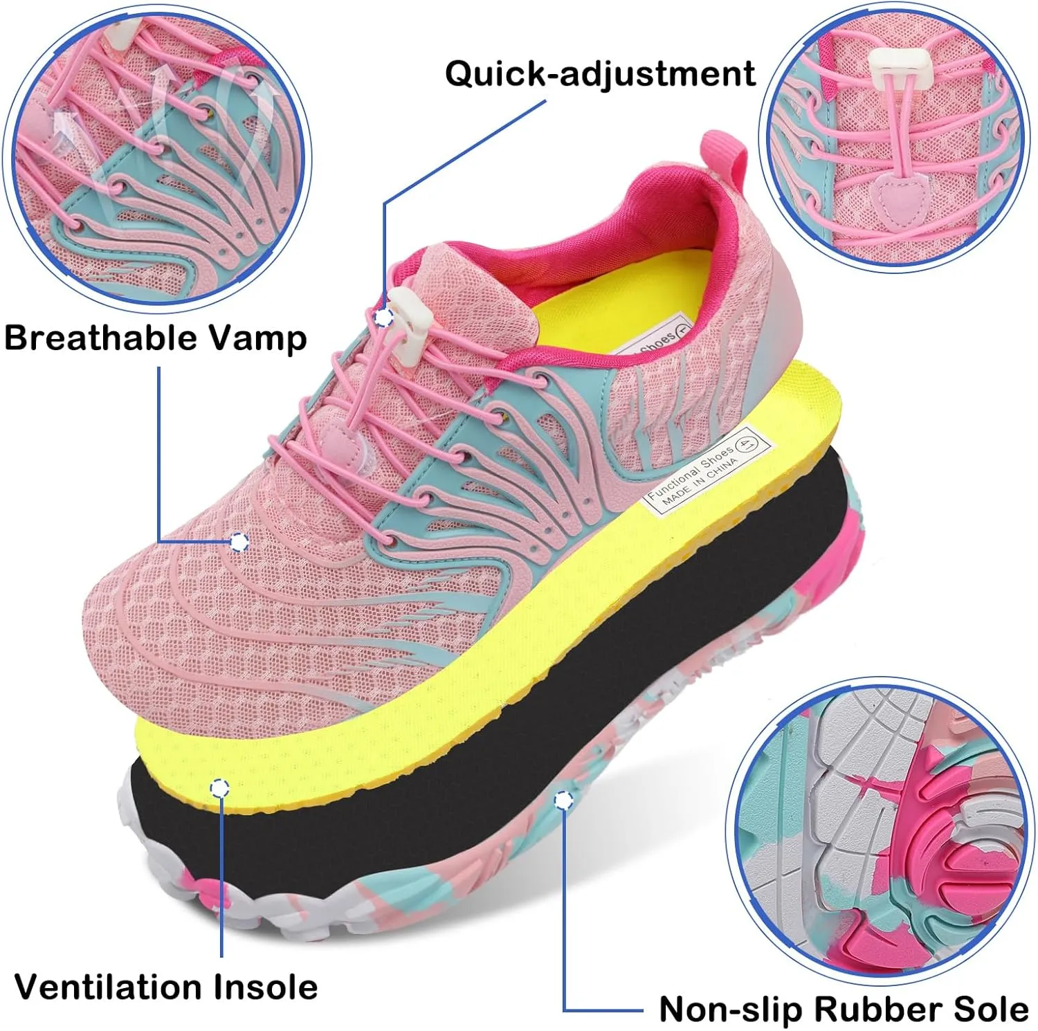 Scurtain Unisex Mens Womens Athletic Hiking Water Shoes Quick Dry Barefoot Aqua Shoes Swim Shoes Beach Shoes with Drainage