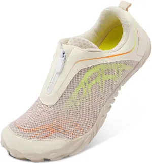 Scurtain Unisex Mens Womens Water Shoes Athletic Sports Aqua Shoes Barefoot Hiking Water Shoes Quick Dry Yoga Pool Swim Surf Beach Walking Shoes with Zipper