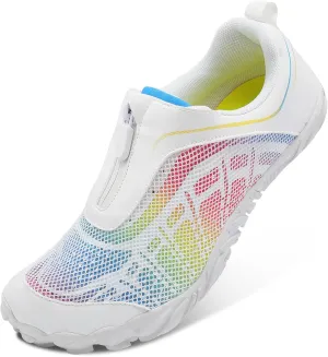 Scurtain Unisex Mens Womens Water Shoes Athletic Sports Aqua Shoes Barefoot Hiking Water Shoes Quick Dry Yoga Pool Swim Surf Beach Walking Shoes with Zipper