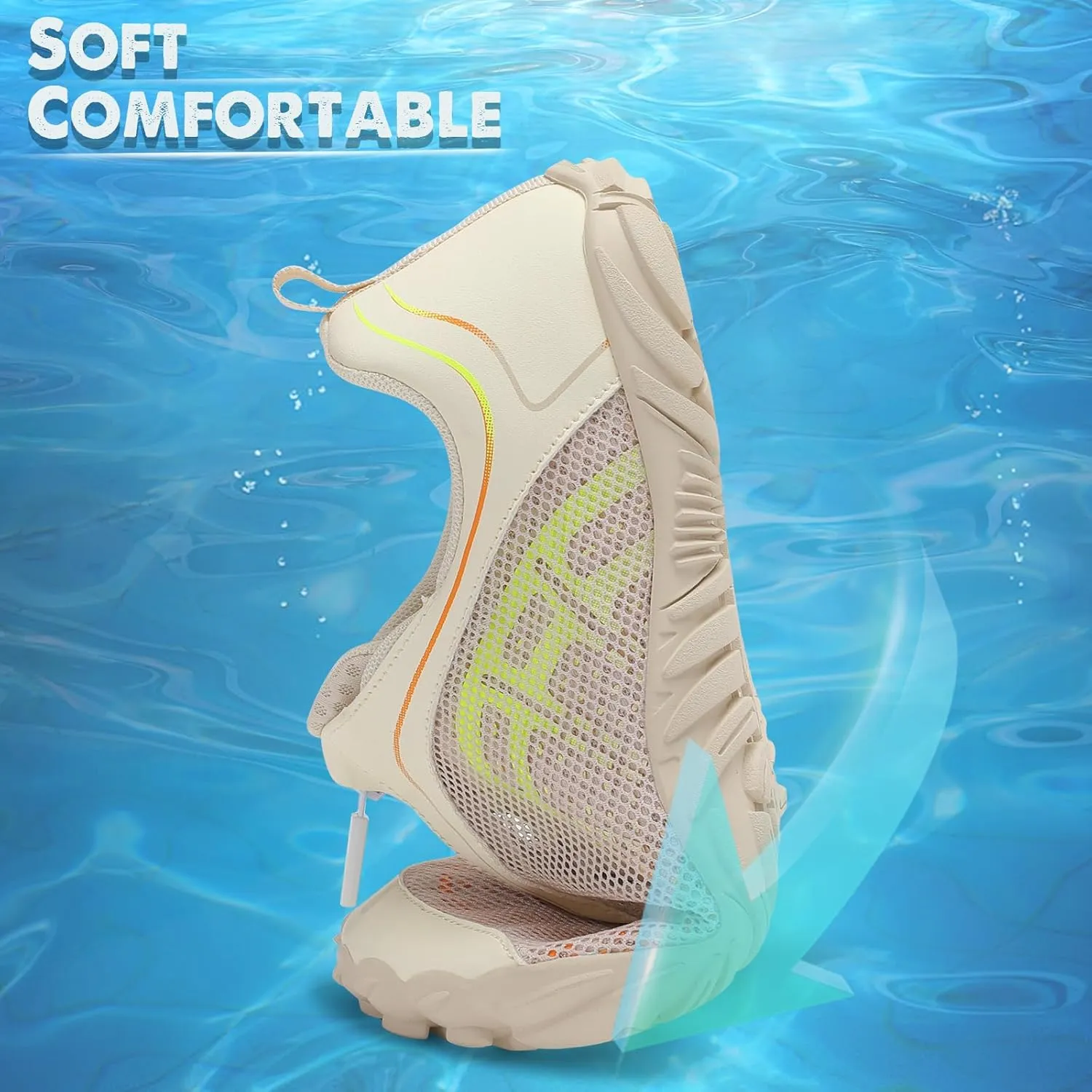 Scurtain Unisex Mens Womens Water Shoes Athletic Sports Aqua Shoes Barefoot Hiking Water Shoes Quick Dry Yoga Pool Swim Surf Beach Walking Shoes with Zipper