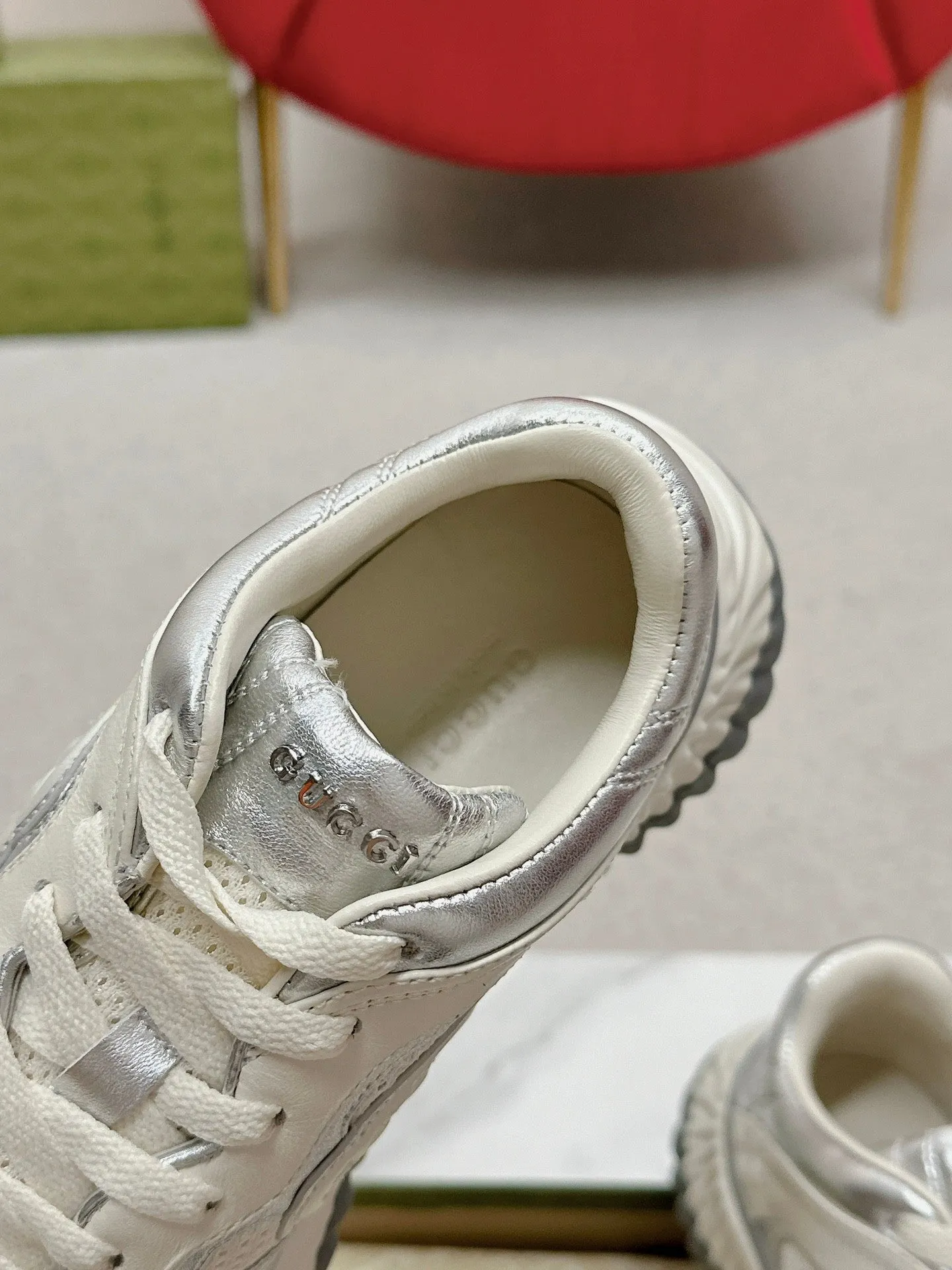 Secure checkout LIGHT GG RIPPLE SILVER Customer satisfaction Gucci LAMBSKIN TRAINER