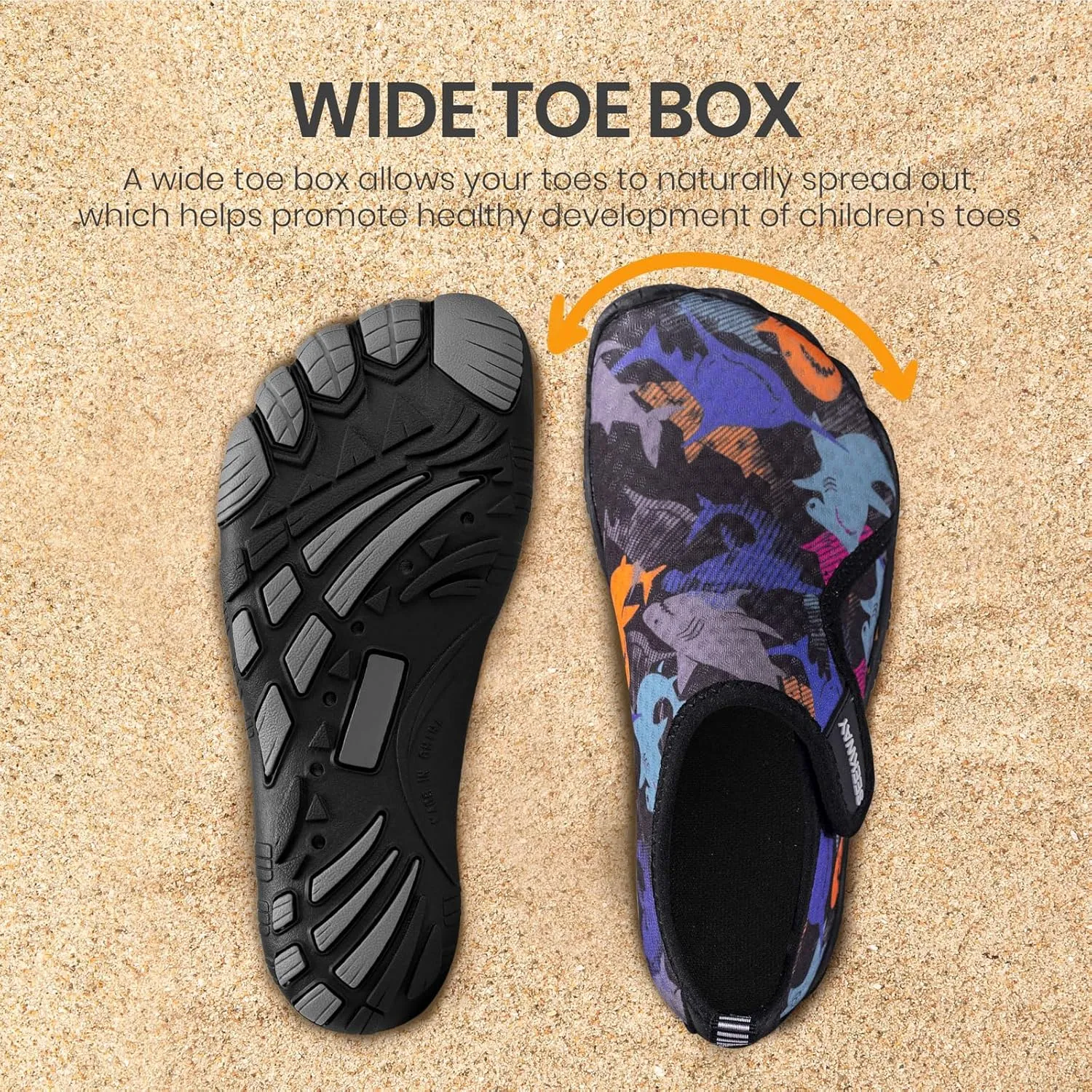 SEEKWAY Barefoot Water Shoes for Kids - Wide Toe Box and Quick-Dry Sand Shoes Toddler for Hiking Swim Beach Pool Kayak Sport Accessories, Camping Essentials Non-Slip for Boys Girls Sizes
