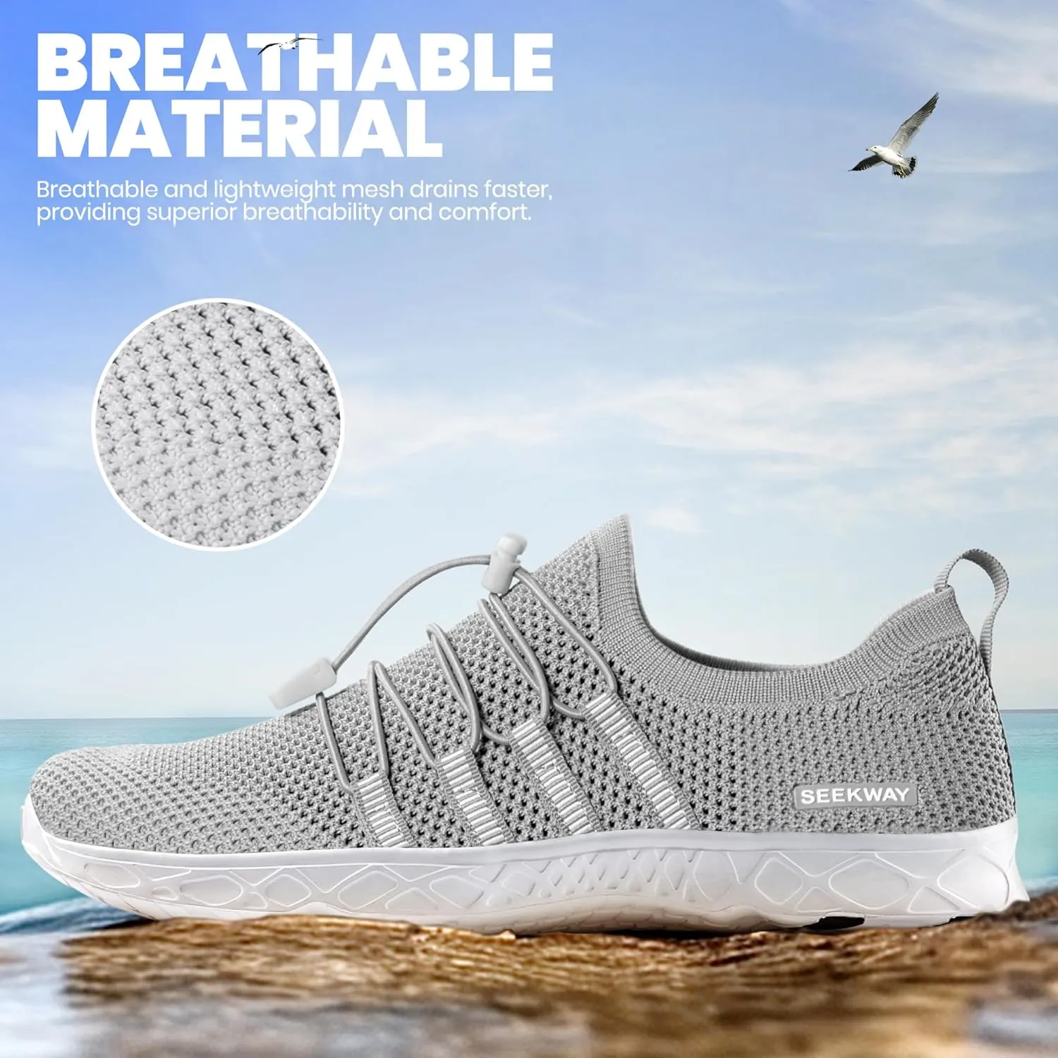 SEEKWAY Mens Womens Water Shoes Quick Dry Aqua Shoes Barefoot for Beach Surf Hiking Pool Water Sports