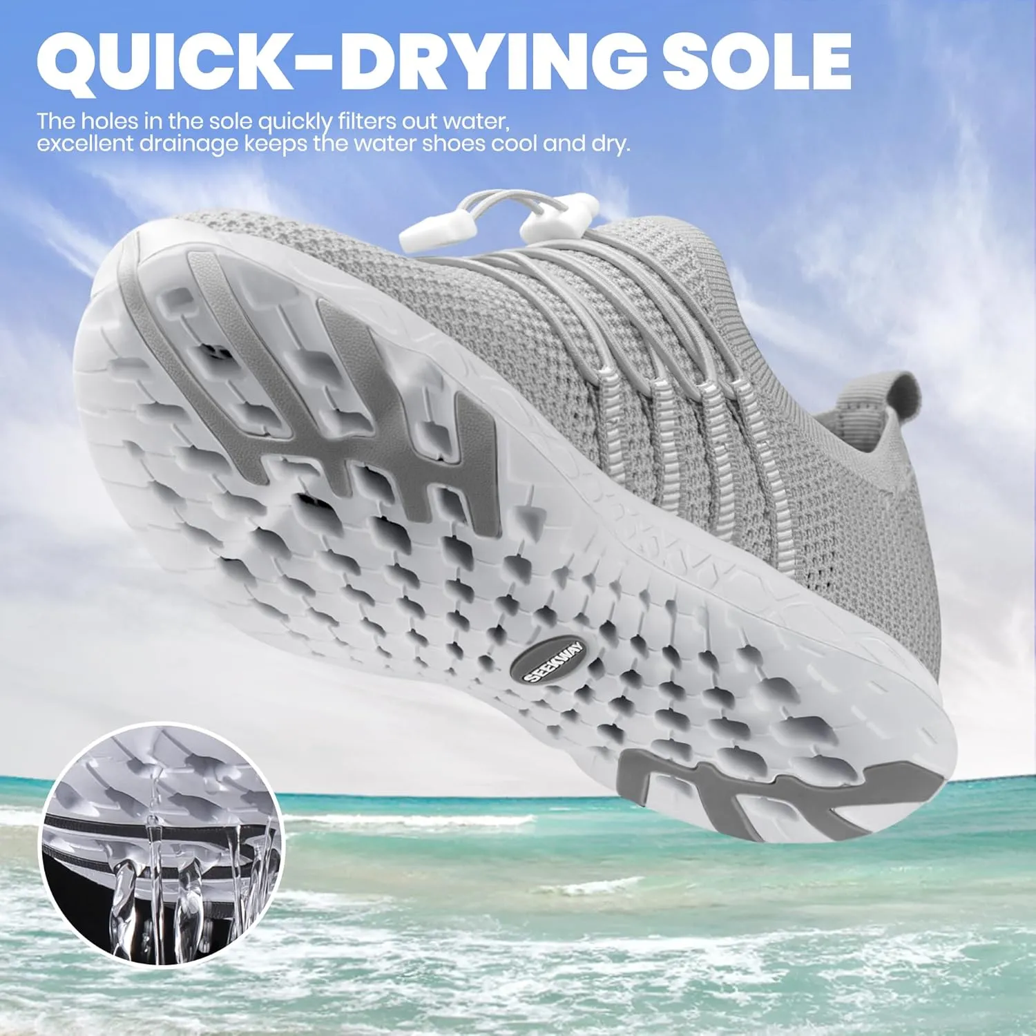 SEEKWAY Mens Womens Water Shoes Quick Dry Aqua Shoes Barefoot for Beach Surf Hiking Pool Water Sports