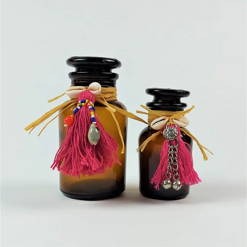 Set of 2 vintage tribal apothecary bottles for oil perfumes and potions #5