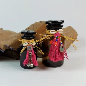 Set of 2 vintage tribal apothecary bottles for oil perfumes and potions #5