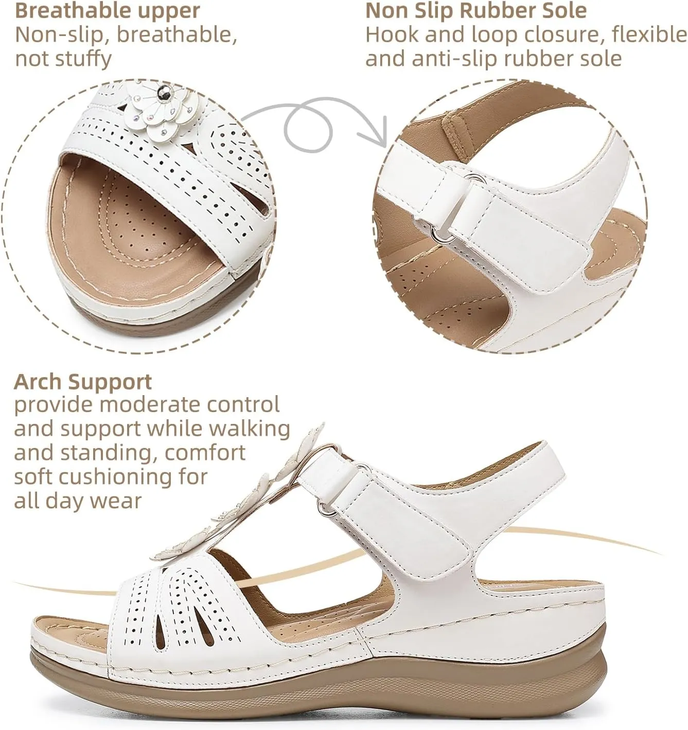 SHIBEVER Wedge Sandals for Women Dressy: Comfortable Summer Platform Casual Dress Women Sandal