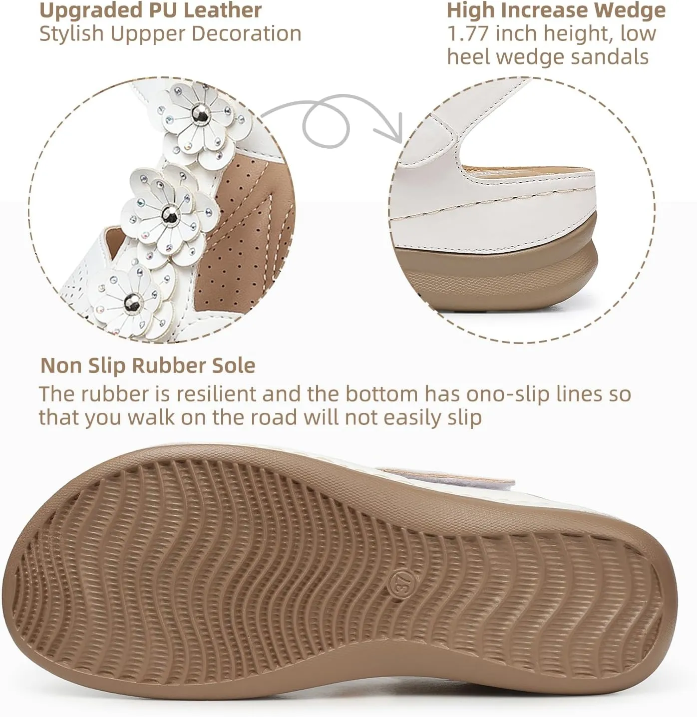 SHIBEVER Wedge Sandals for Women Dressy: Comfortable Summer Platform Casual Dress Women Sandal