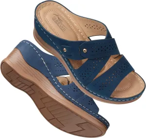 SHIBEVER Wedge Sandals Women Summer: Comfortable Open Toe Dressy Platform Sandal Shoes