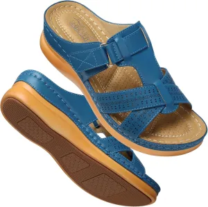 SHIBEVER Womens Sandals Wedge Comfortable: Orthopedic Wedge Sandalias Women - Slip on Platform Sandals