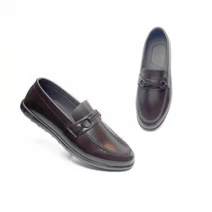 Shiny Buckle Loafers in Brown (708)