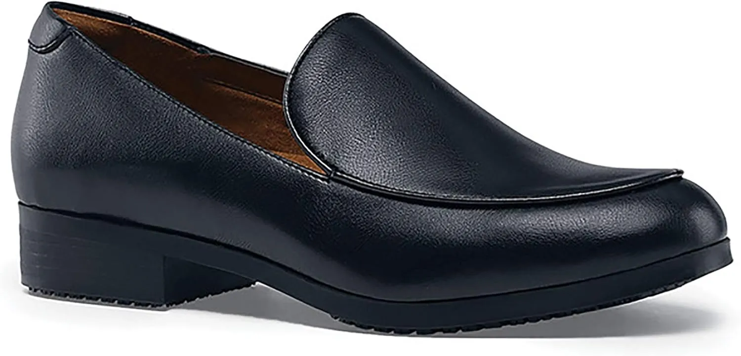Shoes for Crews Riley, Women's Slip Resistant Leather Work Shoes, Water Resistant, Women's Heel Pumps Comfortable Flight Attendant Shoes