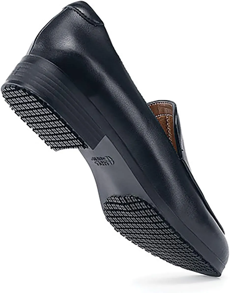 Shoes for Crews Riley, Women's Slip Resistant Leather Work Shoes, Water Resistant, Women's Heel Pumps Comfortable Flight Attendant Shoes