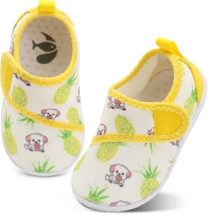 shopUAL Toddler Water Shoes Kids Girls Boys Beach Aqua Socks Skin Barefoot Walking Water Shoes Quick Dry Non-Slip Breathable Swim Pool Surf
