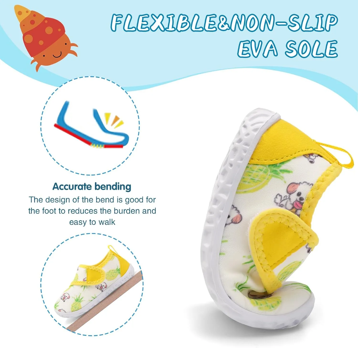 shopUAL Toddler Water Shoes Kids Girls Boys Beach Aqua Socks Skin Barefoot Walking Water Shoes Quick Dry Non-Slip Breathable Swim Pool Surf