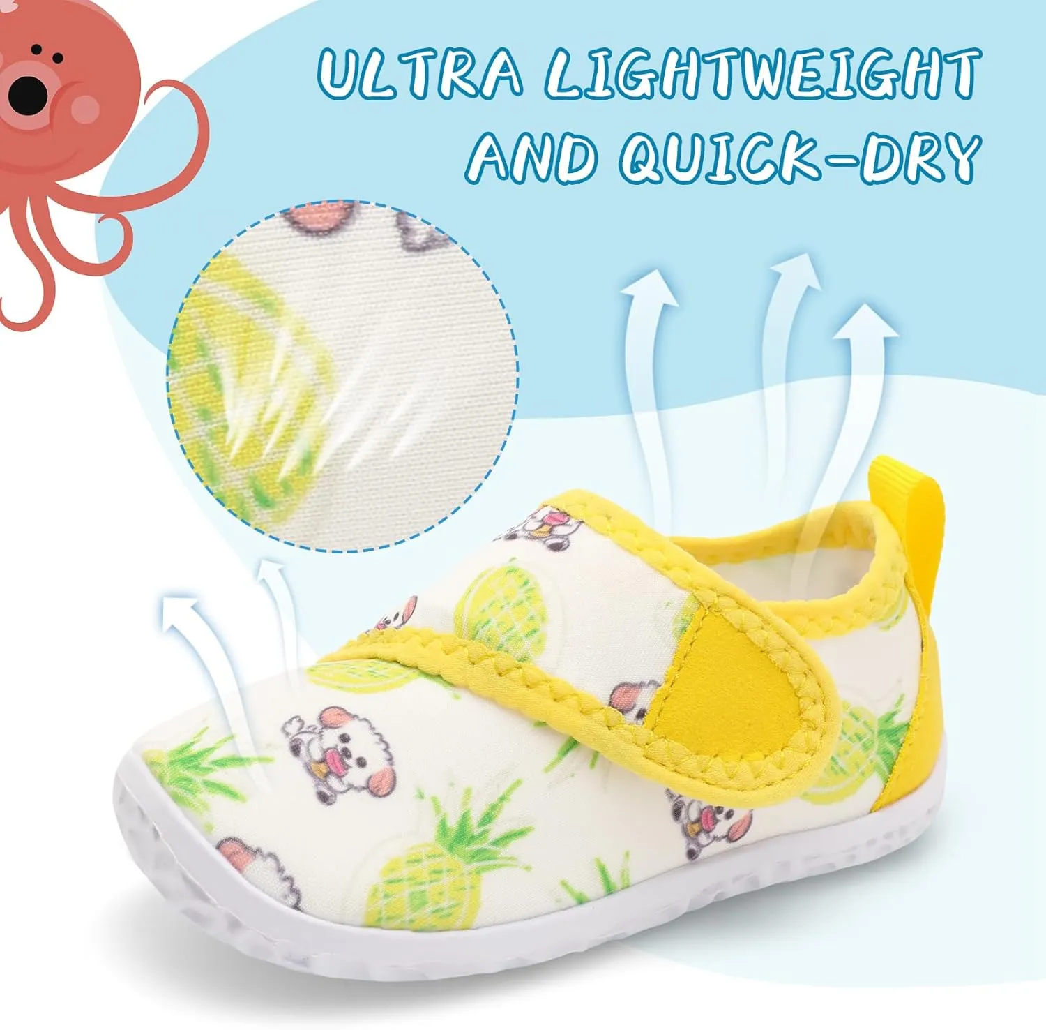 shopUAL Toddler Water Shoes Kids Girls Boys Beach Aqua Socks Skin Barefoot Walking Water Shoes Quick Dry Non-Slip Breathable Swim Pool Surf