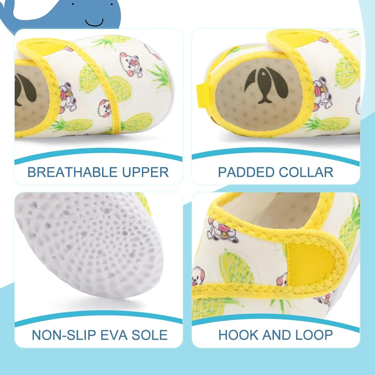 shopUAL Toddler Water Shoes Kids Girls Boys Beach Aqua Socks Skin Barefoot Walking Water Shoes Quick Dry Non-Slip Breathable Swim Pool Surf