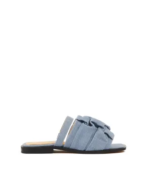 Simone Sandal, Powder Blue Linen