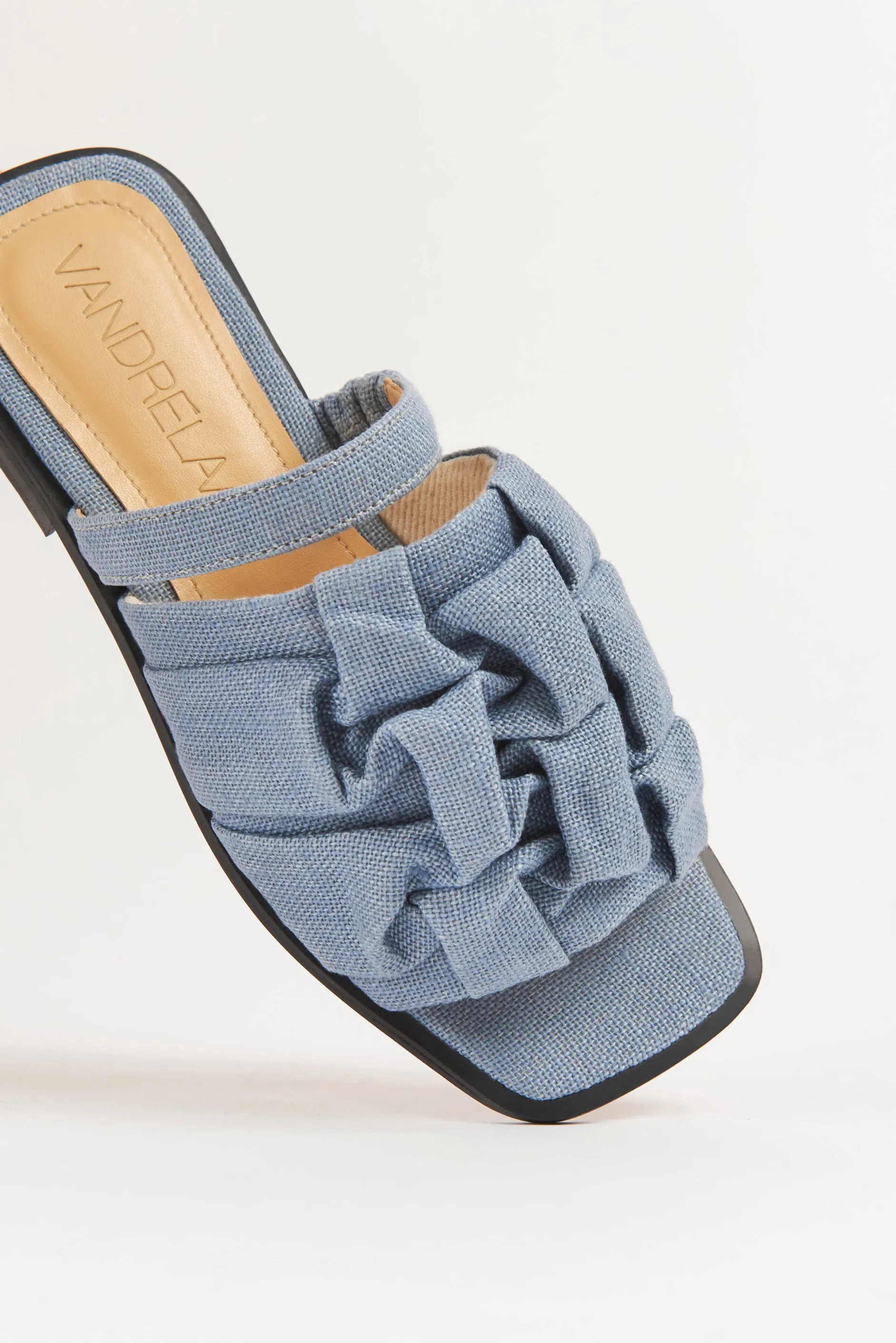 Simone Sandal, Powder Blue Linen