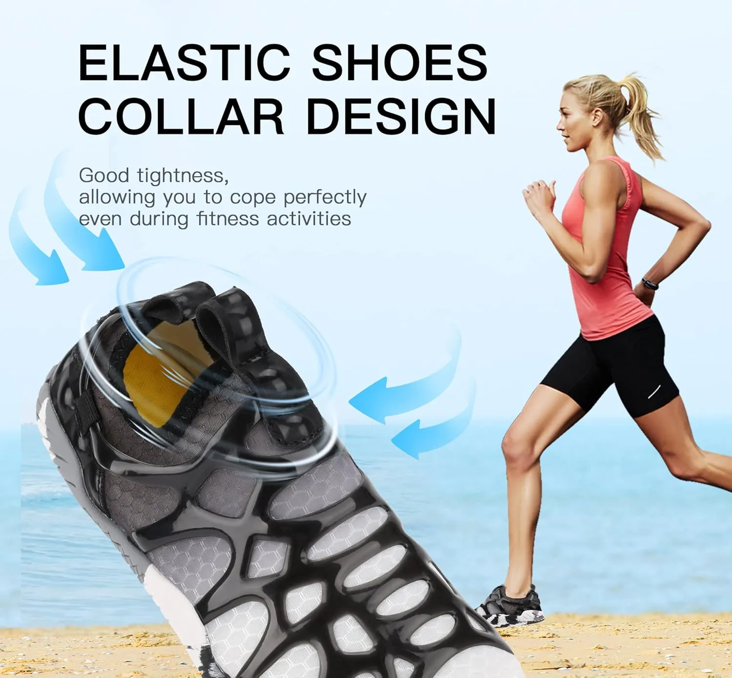 SIPUHK Womens Mens Water Shoes Quick Dry Slip-on Barefoot for Swim Surf Diving Beach Pool Aqua Sports Walking Yoga
