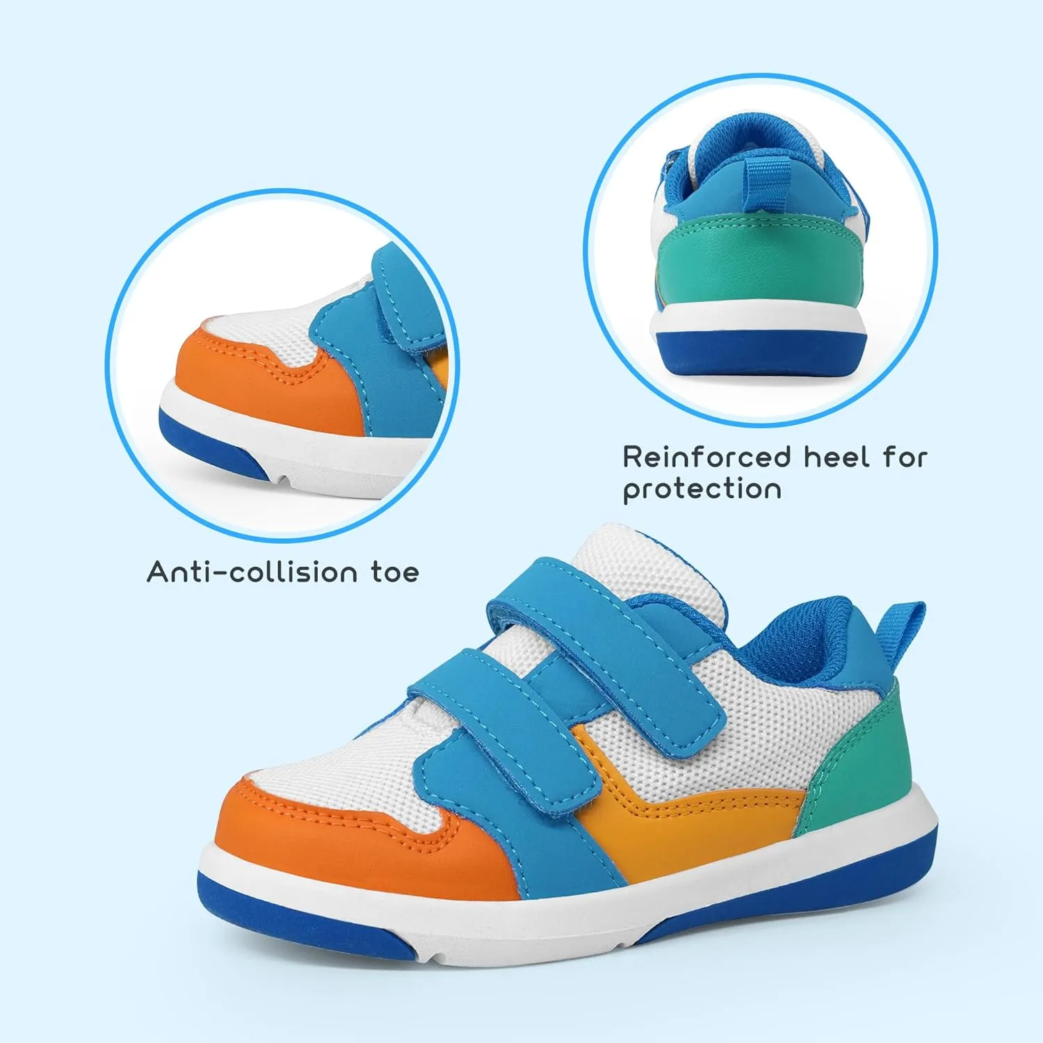 SKYWHEEL Toddler Boys Girls Tennis Shoes Kids Slip On Barefoot Shoes Wide Casual Walking Running Sneakers for Little Kids