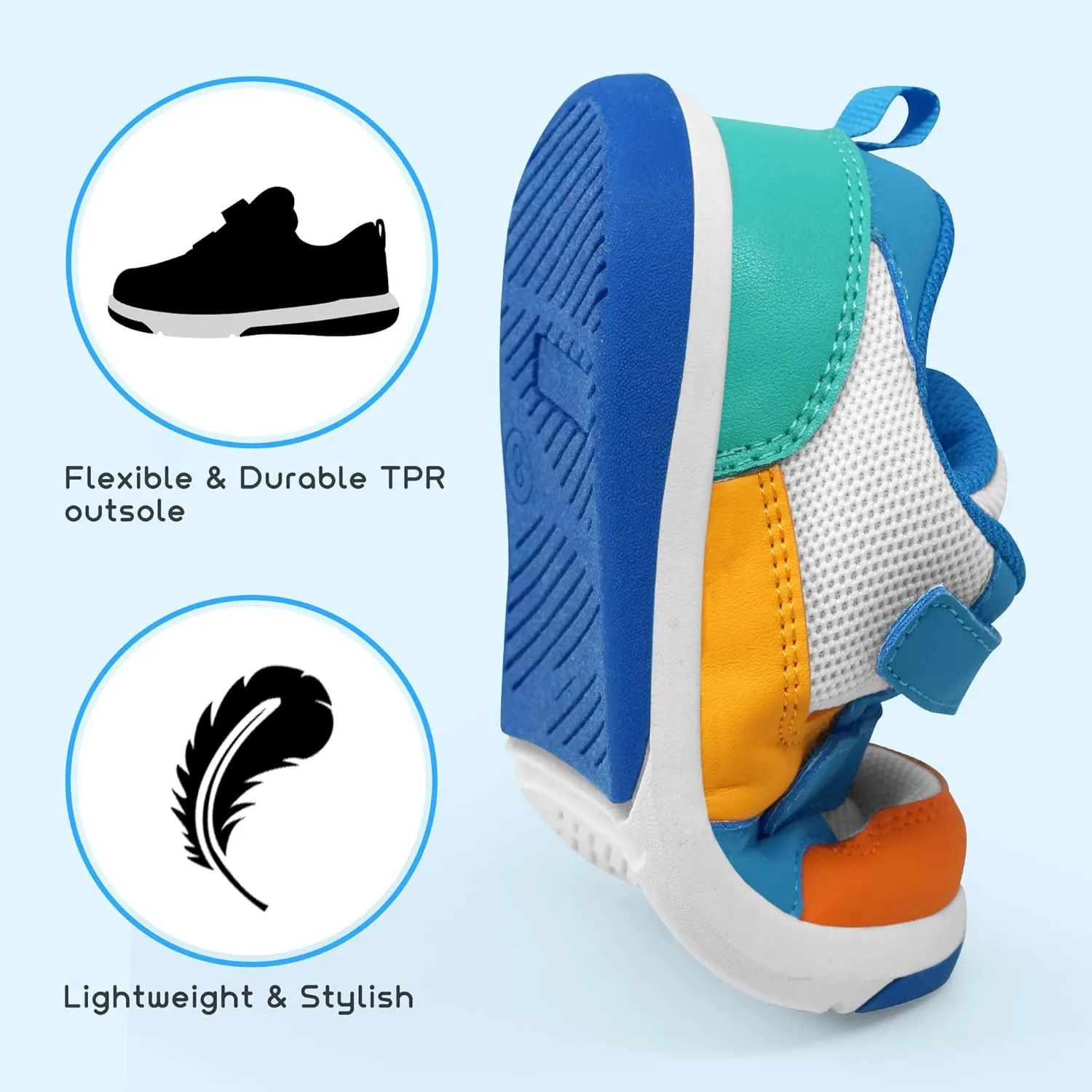 SKYWHEEL Toddler Boys Girls Tennis Shoes Kids Slip On Barefoot Shoes Wide Casual Walking Running Sneakers for Little Kids