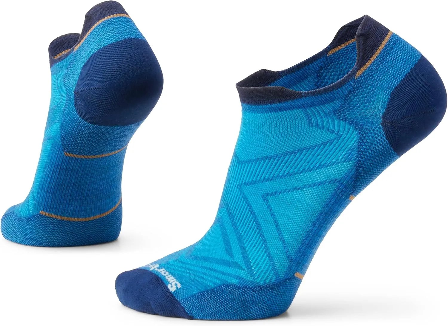 Smartwool Men's Run Zero Cushion Merino Wool Low Ankle Socks, Laguna Blue, Large