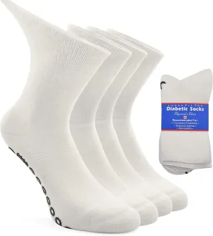 Socks Daze Non-Skid Diabetic Socks for Men Women with Grips, Non-Binding Crew Circulation Half Cushioned Non Slip Socks