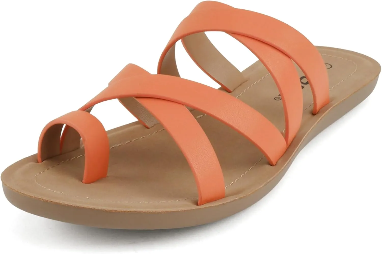 Soda ISABEL ~Women Fashion Comfortable Slip On Flat Cross bands Toe Ring Fashion Sandals