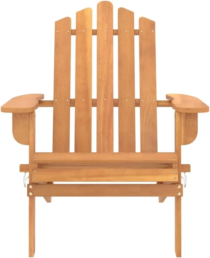 Solid Acacia Wood Adirondack Chairs 2-Piece Set Foldable Outdoor Patio Furniture for Garden, Lawn, Poolside and Beach Relaxation