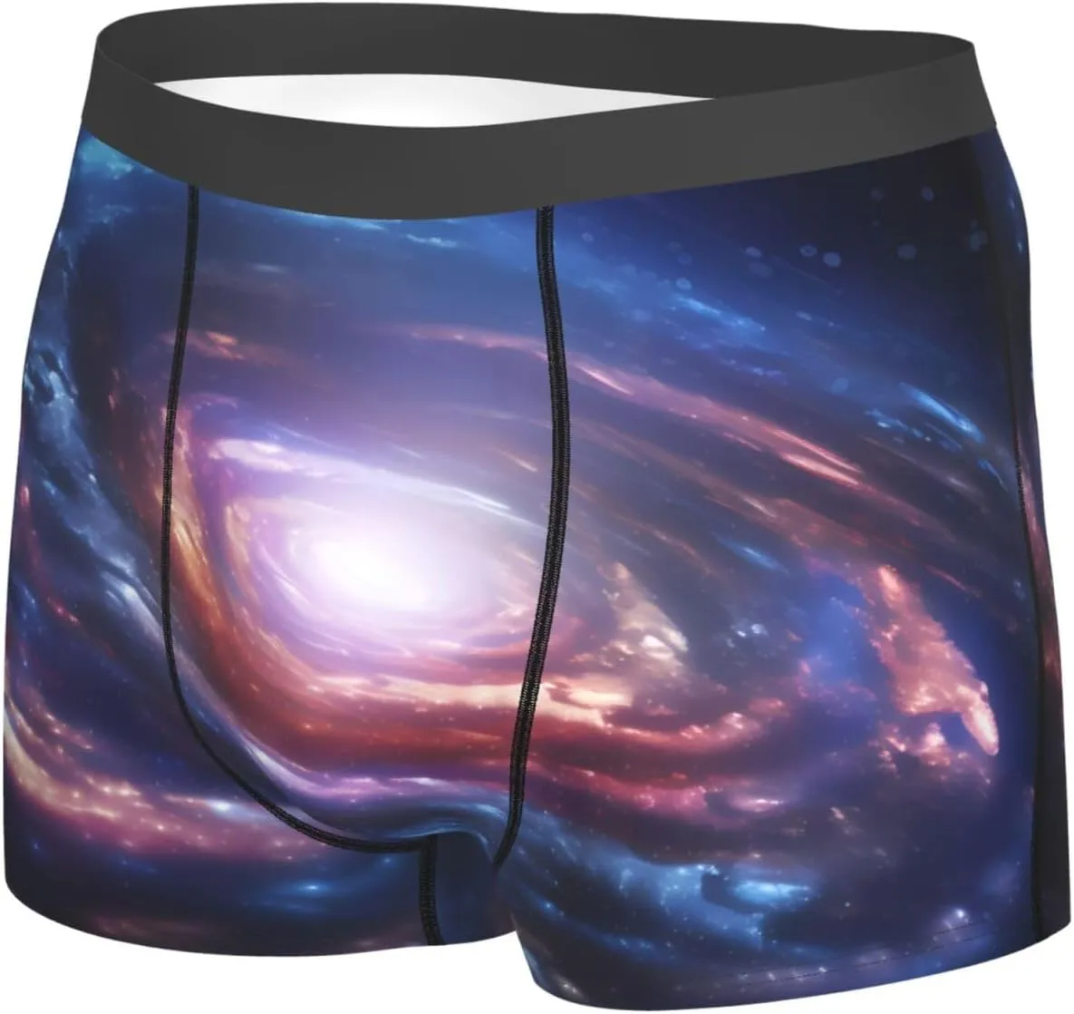Space Spiral Cosmic Energy Print Men'S Breathable Boxer Briefs Soft Stretch Underwear For All-Day Comfort