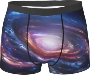 Space Spiral Cosmic Energy Print Men'S Breathable Boxer Briefs Soft Stretch Underwear For All-Day Comfort