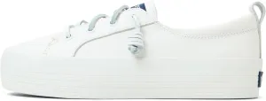 Sperry Women's Crest Vibe Platform Sneaker, White Leather, 9.5