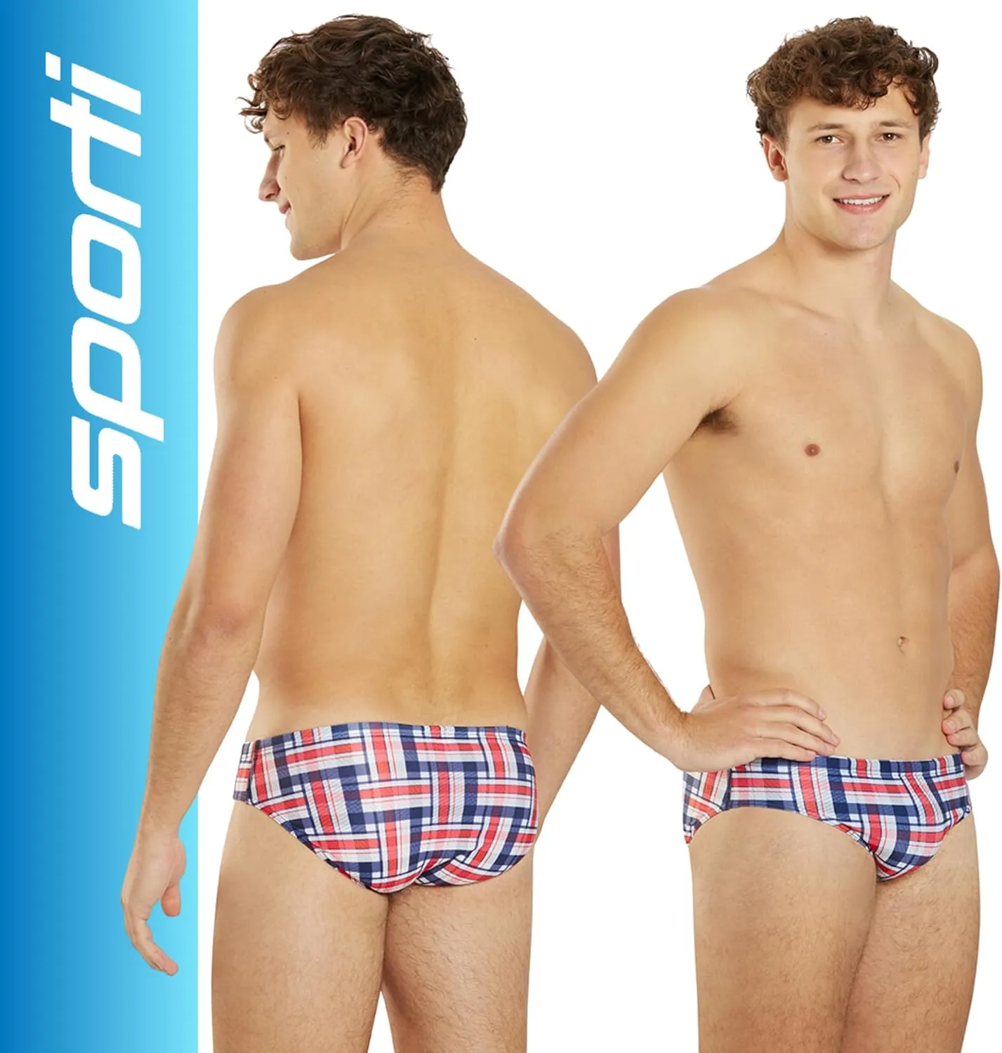 Sporti Men's Swim Briefs with Hydrolast Tech - Bathing Suit for Swimmer - Men's Athletic Swimwear Briefs for Lap Swimming