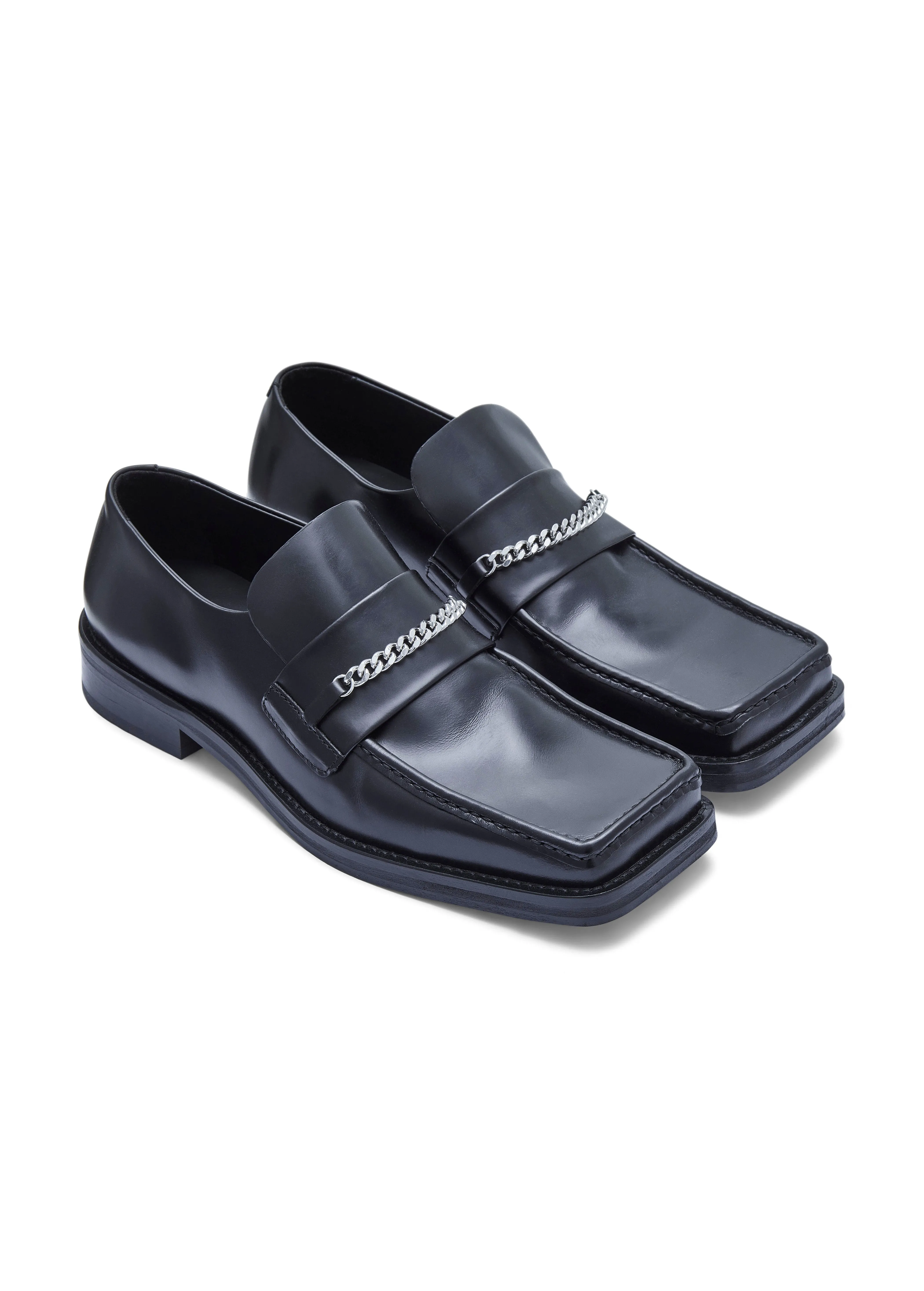 SQUARE TOE LOAFER MENS in BLACK