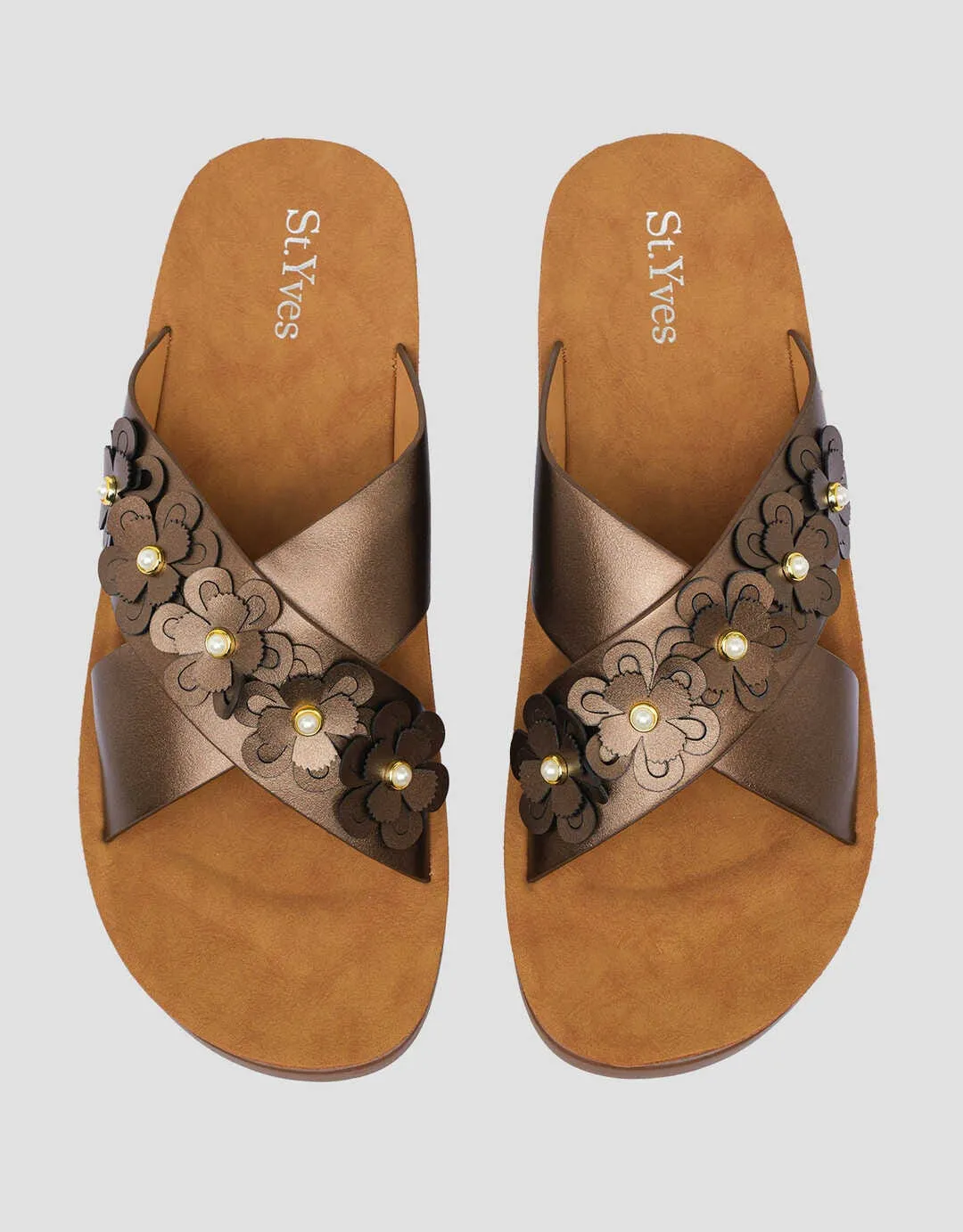 St. Yves Flowers Sandal Slipper Wanita