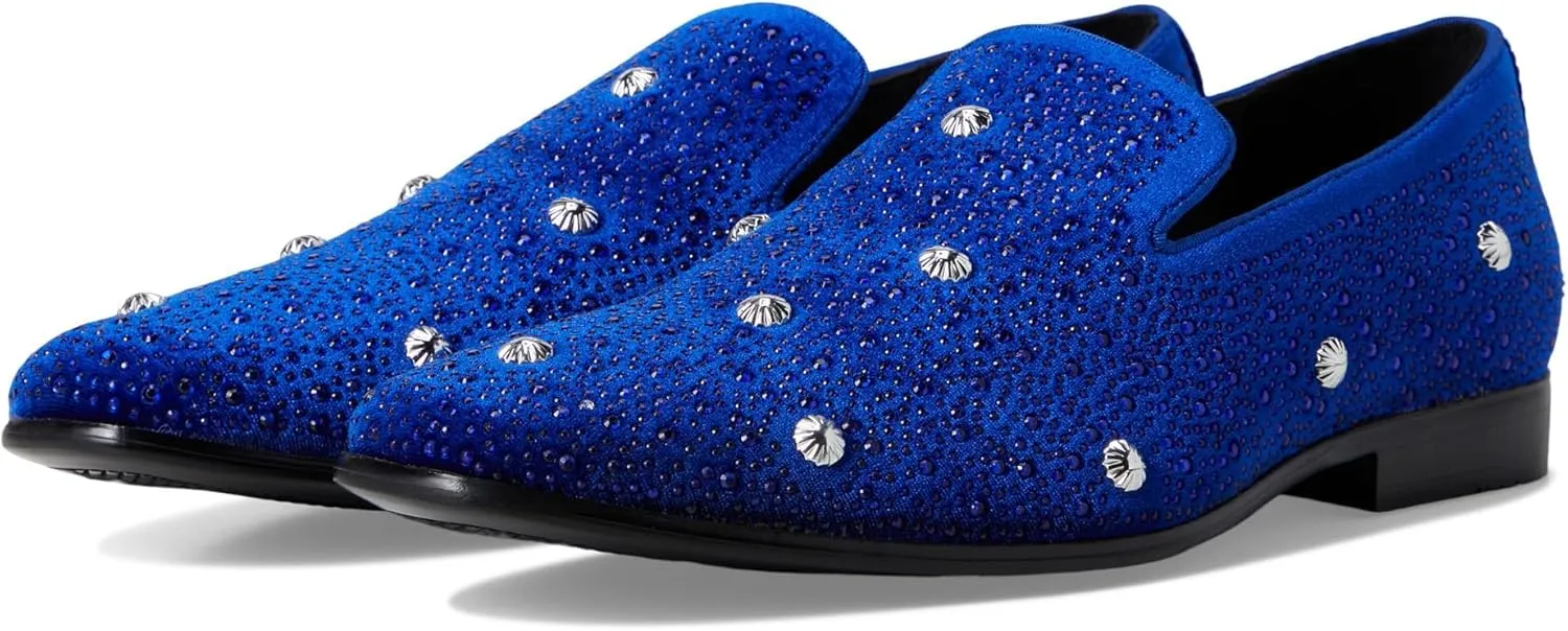 Stacy Adams Men's Spangle Rhinestone Slip On Loafer, Royal, 7.5