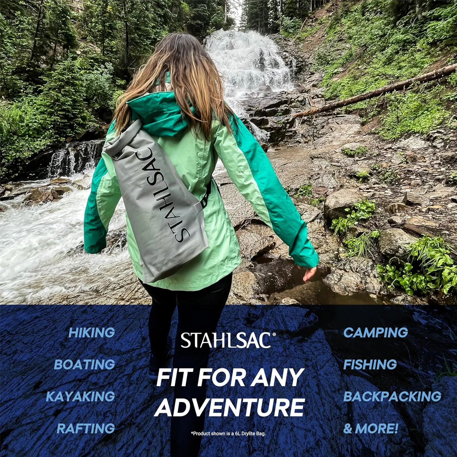 Stahlsac Abyss Drylite Dry Bag 18L in Blue | Durable Waterproof Bag | Lightweight Dry Bag Backpack for Boating, Hiking, Kayaking, & Rafting | Tested for Enhanced Durability | Removable Straps