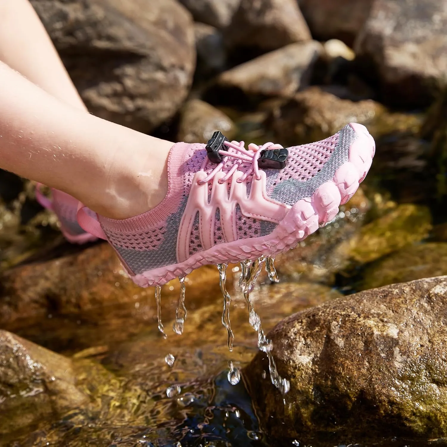 Stelle Water Shoes for Women Men Barefoot Shoes with Adjustable Laces Adult Quick-Dry Aqua Sock for Beach Swim Pool Hiking