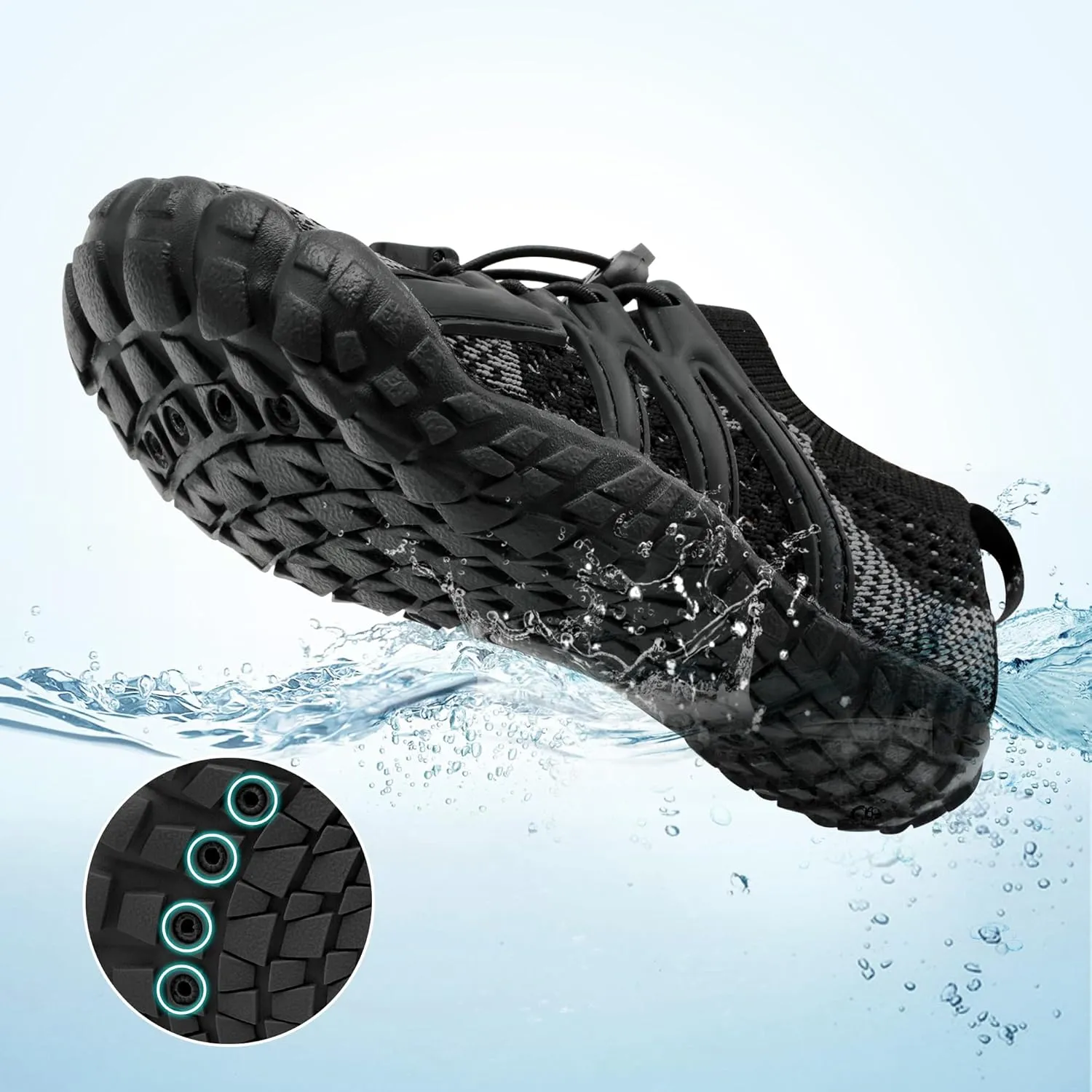 Stelle Water Shoes for Women Men Barefoot Shoes with Adjustable Laces Adult Quick-Dry Aqua Sock for Beach Swim Pool Hiking