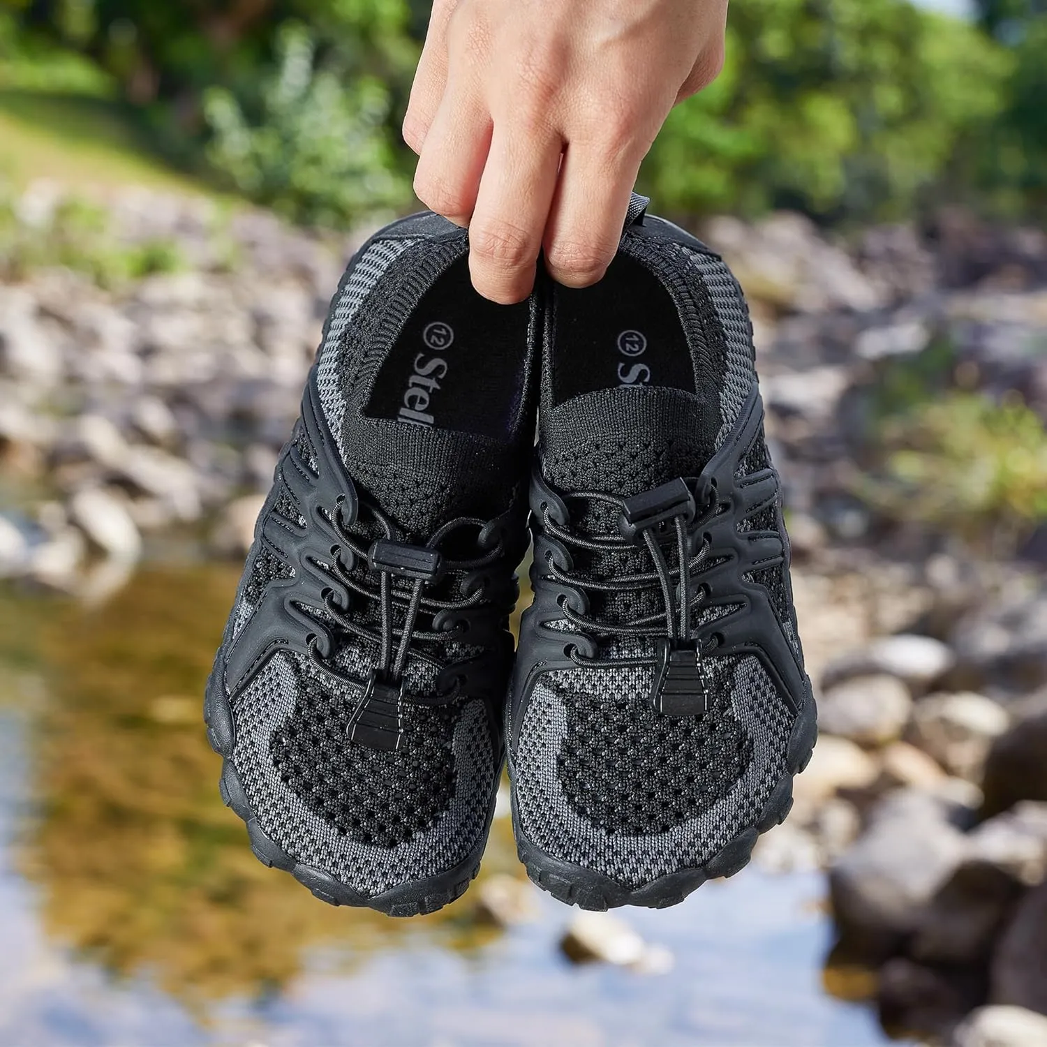Stelle Water Shoes for Women Men Barefoot Shoes with Adjustable Laces Adult Quick-Dry Aqua Sock for Beach Swim Pool Hiking
