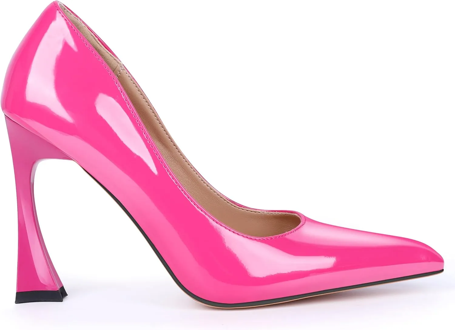 Stiletto Mid Heel for Women Pointed Toe Stiletto Heels Closed Toe Pumps Slip on High Heels 4 inch Dress Pumps