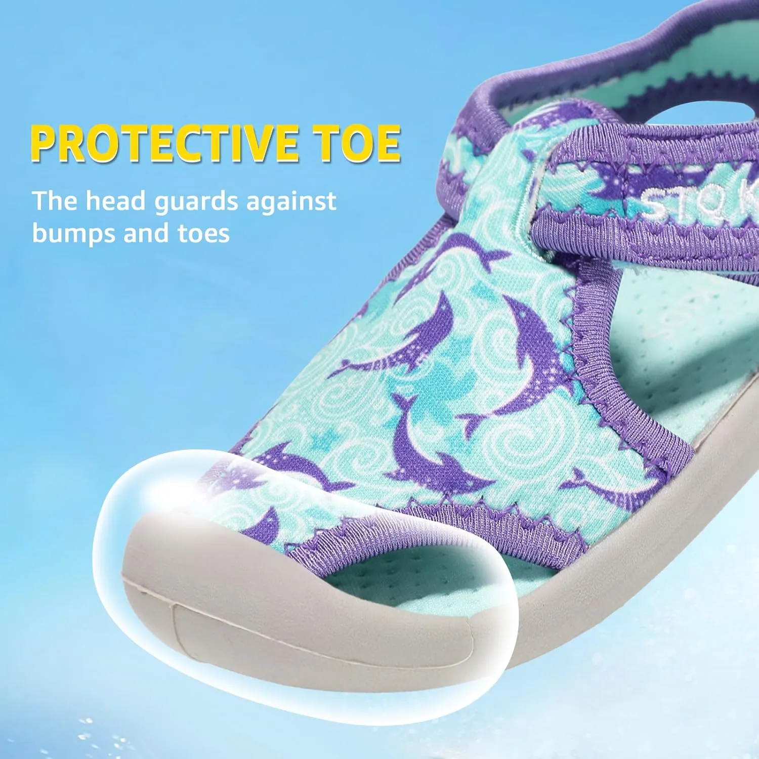 STQ Boys Girls Water Shoes Quick-Dry Slip on Beach Swim Pool Sandals(Toddler/Little Kid)