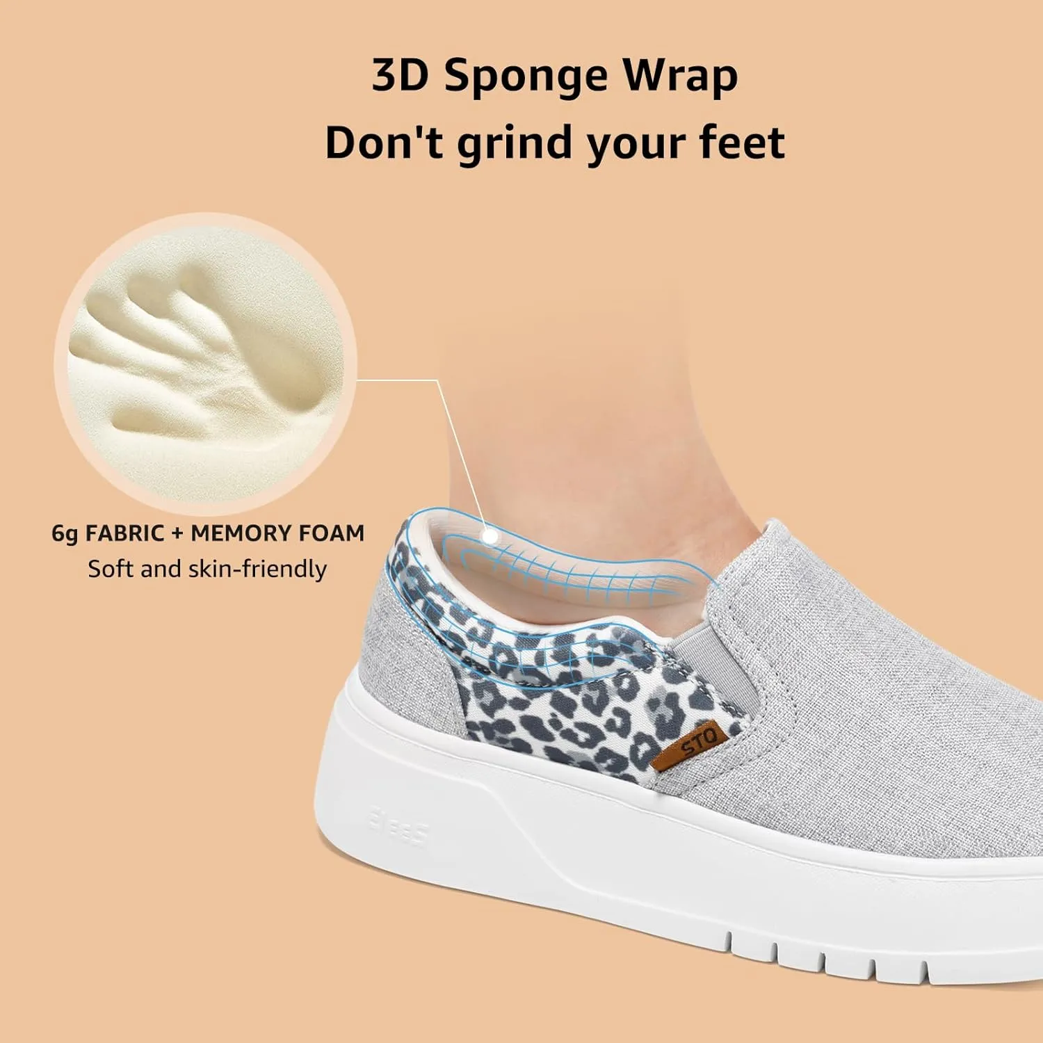 STQ Womens Platform Sneakers Slip On Shoes Comfortable Business Casual Fall Loafers